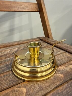 Partylite Brass Taper Candle Holder Gold Tone Chamberstick